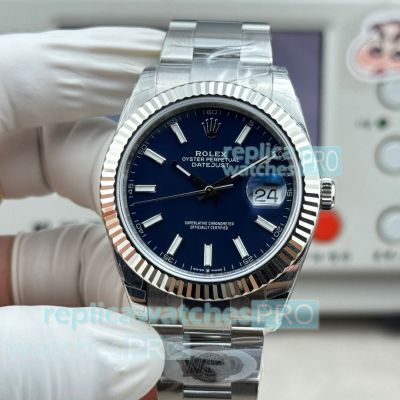 WKD Factory Swiss Replica Rolex Datejust II Blue Dial Swiss 3235 Stainless Steel Watch 